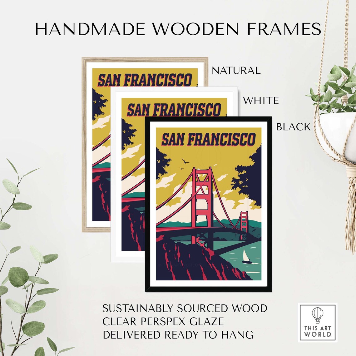 San Francisco Vintage Travel Poster, California Wall - Image 2