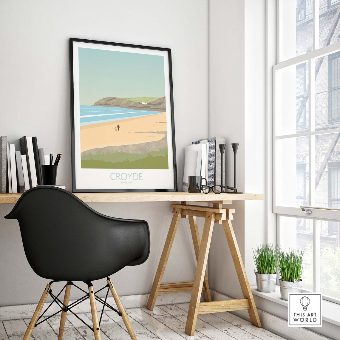 Croyde Beach Travel Poster, Devon Wall Art - Image 4