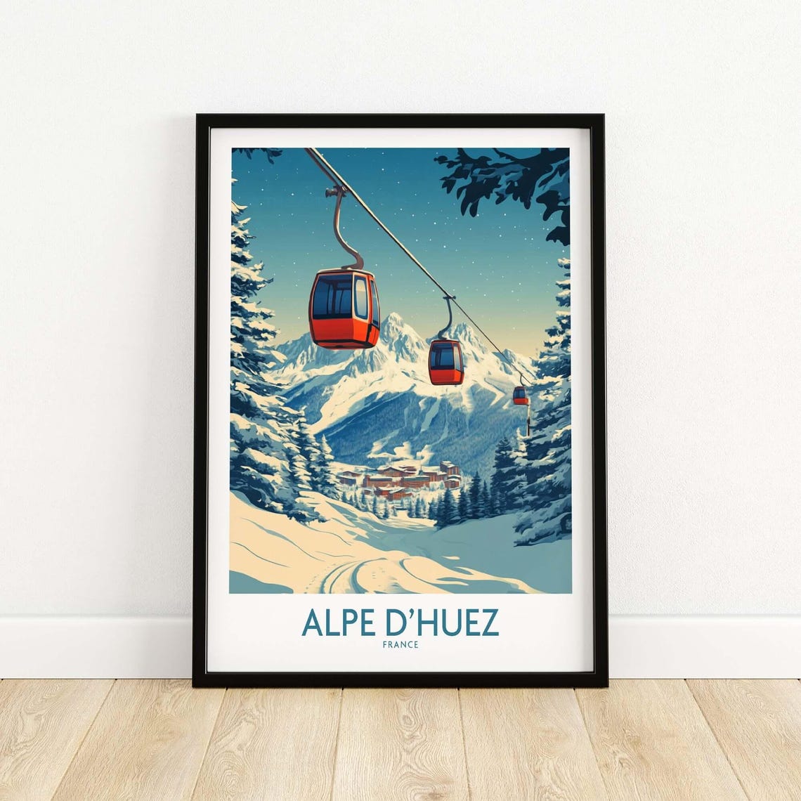 Alpe Dhuez Travel Poster, France Ski Resort - Image 5