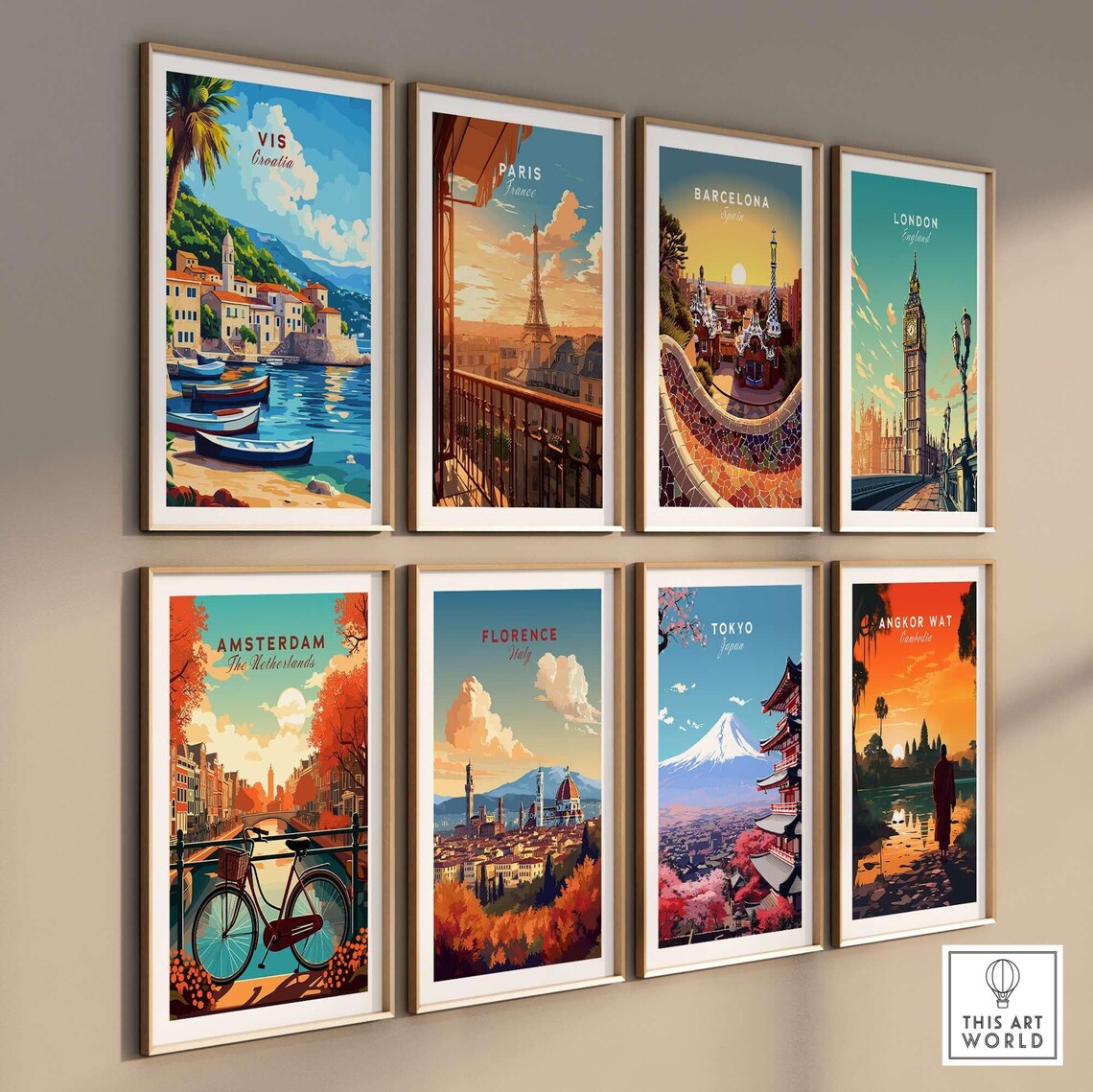 Vis Croatia Island Village Harbor Colorful Boats Coastal Poster - Image 3