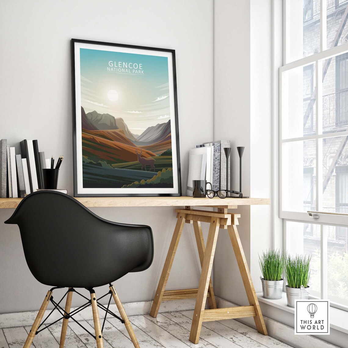 Glencoe Travel Poster, Scottish Countryside Art Print - Image 4