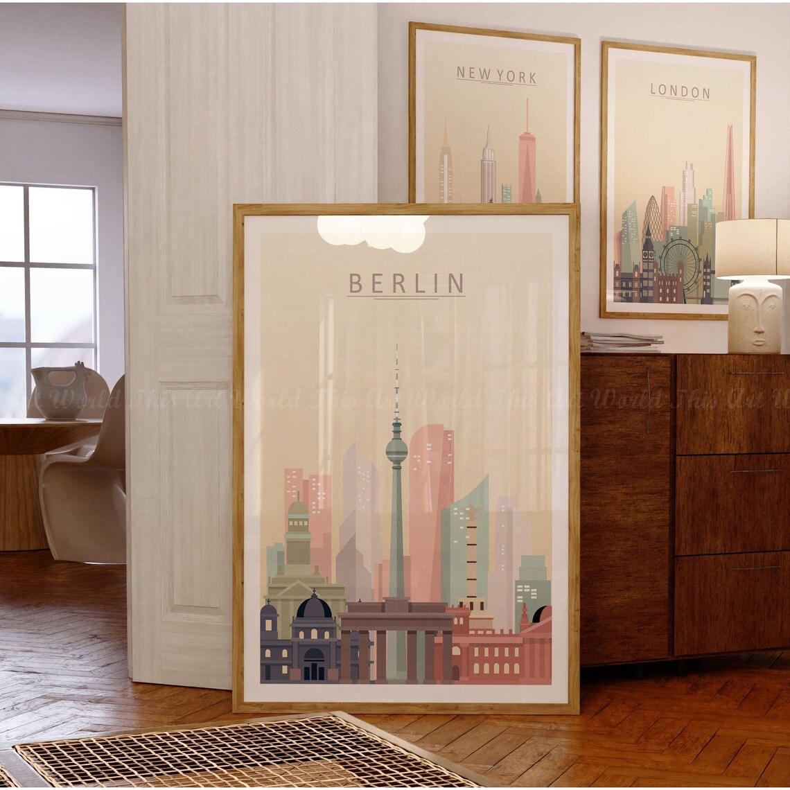 Berlin Skyline Travel Poster, Cityscape Wall Decor - Image 3