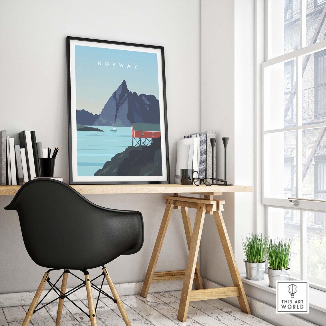 Norway Travel Poster, Scandinavian Wall Art Print - Image 4