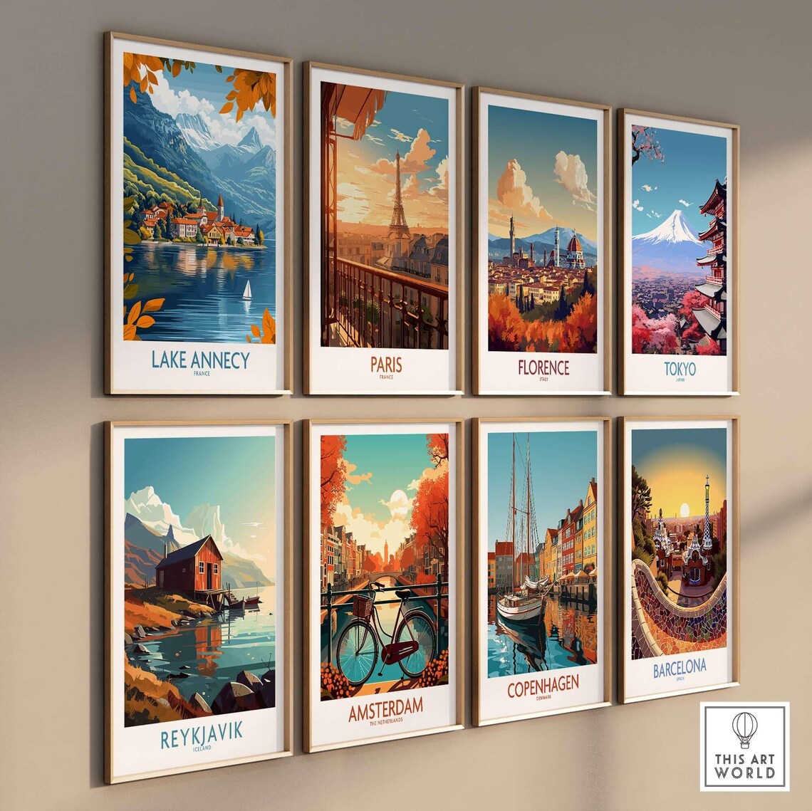 Lake Annecy Travel Poster France Poster Gift Illustration Home Dcor Lake Annecy Poster - Image 3