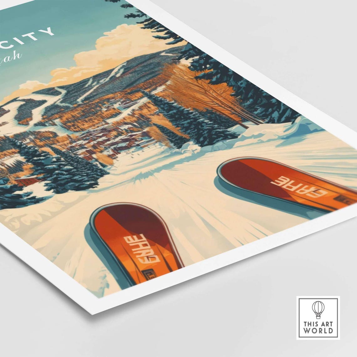 Ski Print, Park City Utah Winter Sports Art - Image 5