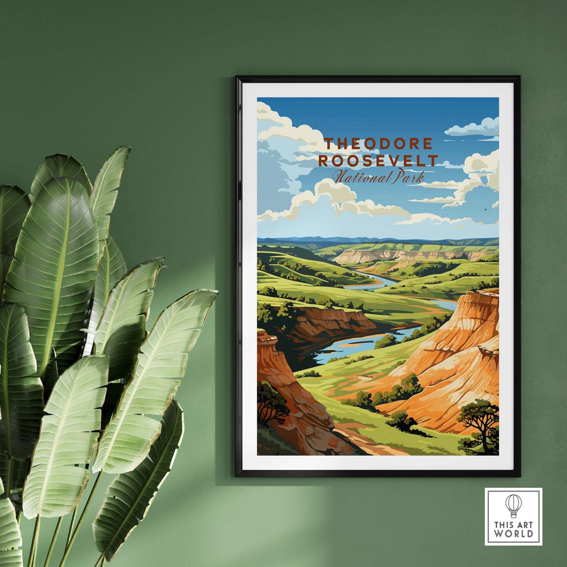 Theodore Roosevelt National Park Green Valley River Bend Poster - Image 2