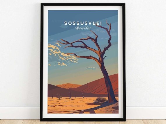 Sossusvlei Namibia Print Art Print Travel Print Home Dcor Poster Gift Illustration Artwork