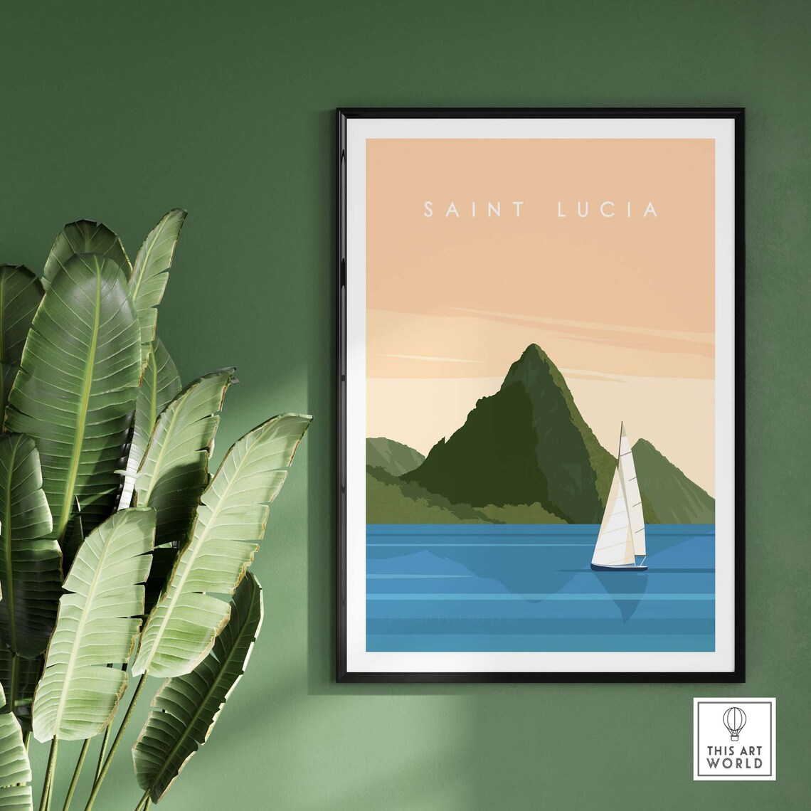 Saint Lucia Caribbean Island Travel Poster Art Print - Image 2