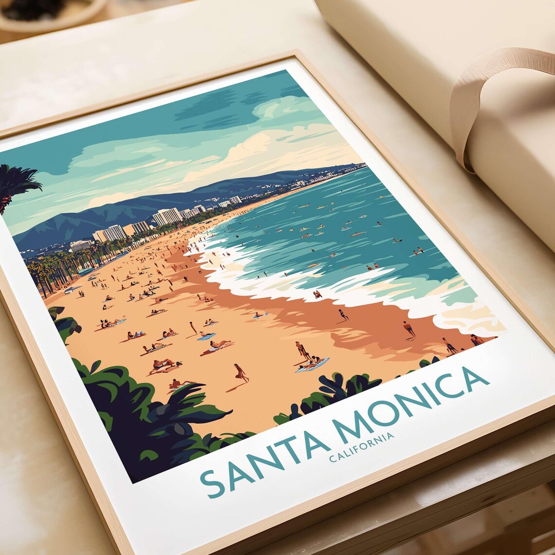 Santa Monica Pier Art Print, Coastal Memories