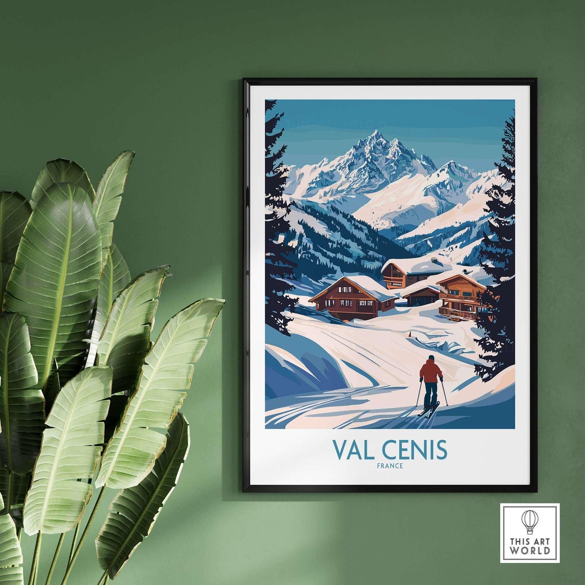 Val Cenis Ski Lodge Art Print, Winter Sports - Image 2