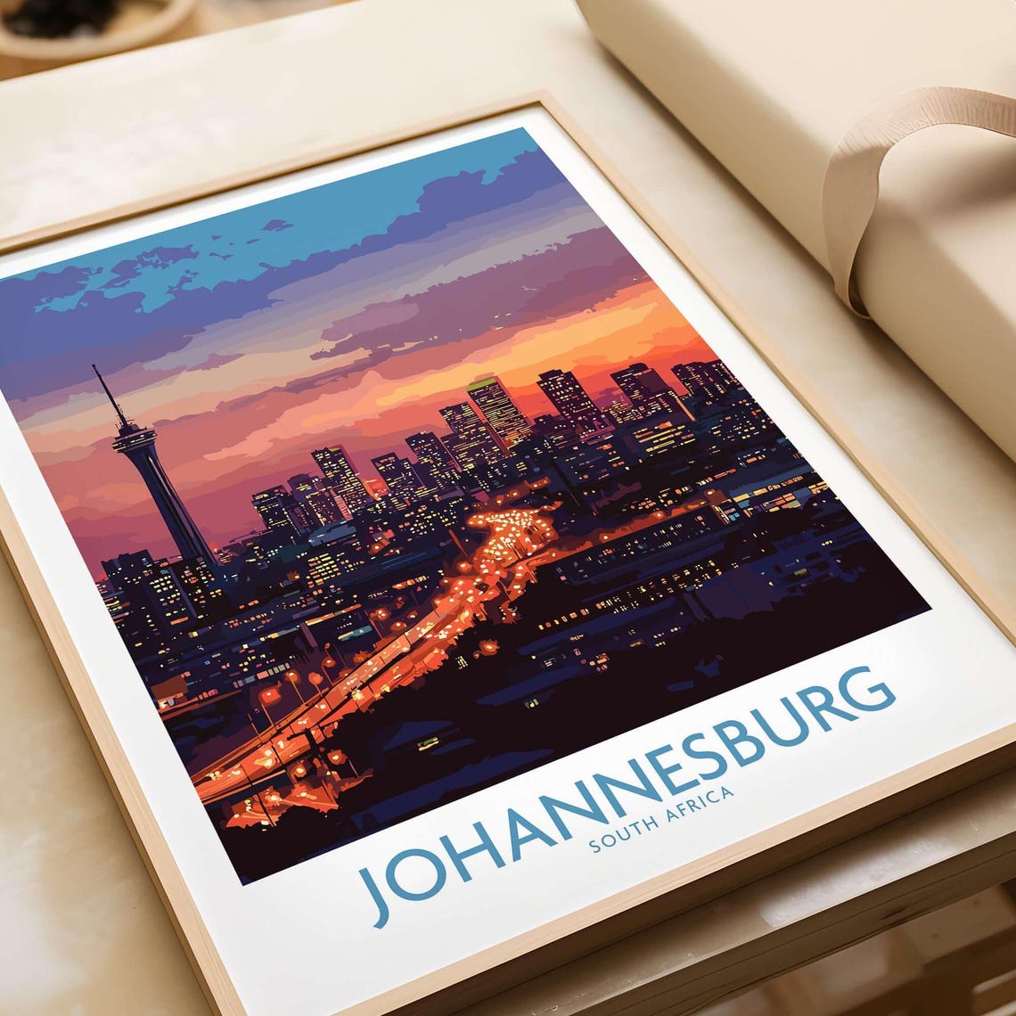 Johannesburg Jhb Skyline, South Africa Travel Poster