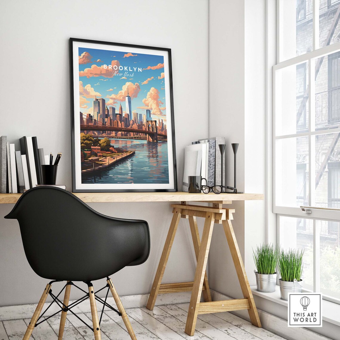 Brooklyn Travel Poster, Personalized Wall Art Print - Image 4