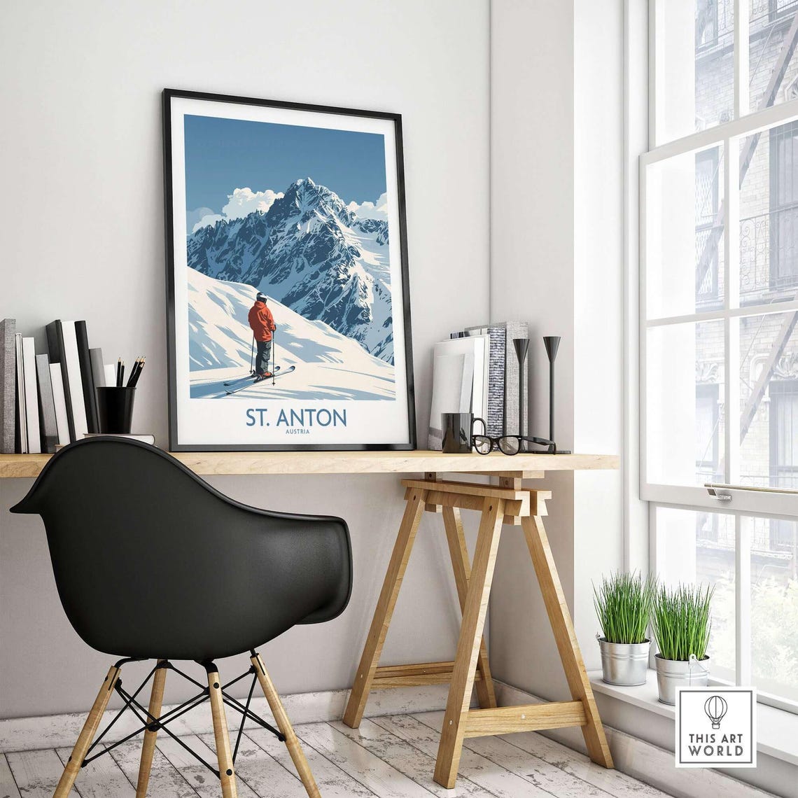 Winter Sports Art Print, Gift For Skier - Image 4