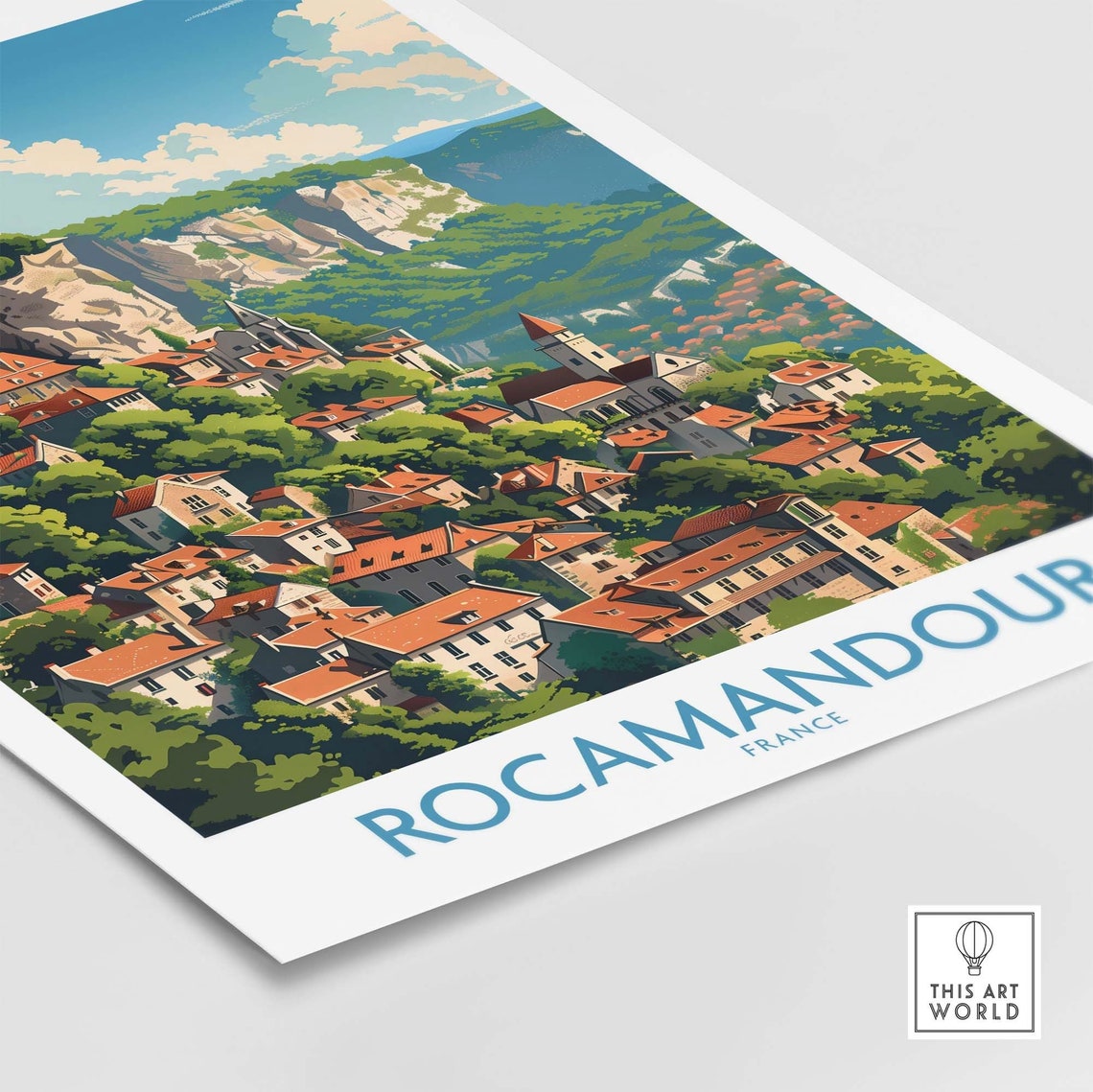 Rocamadour Wall Art France Travel Poster Rocamadour Artwork Poster Gift France Home Decor Rocamadour Illustration Art Lover France - Image 4