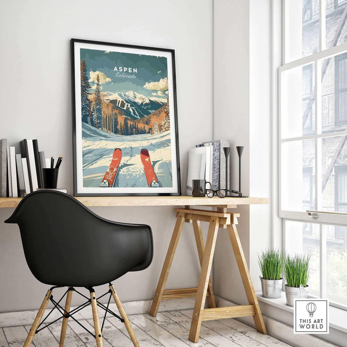Aspen Ski Resort Colorado Travel Poster - Image 4