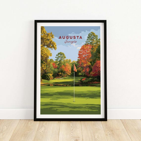 Augusta Golf Print Wall Art Georgia Course Poster Decor For Lovers Sports Room Tournament Gift Golfers National
