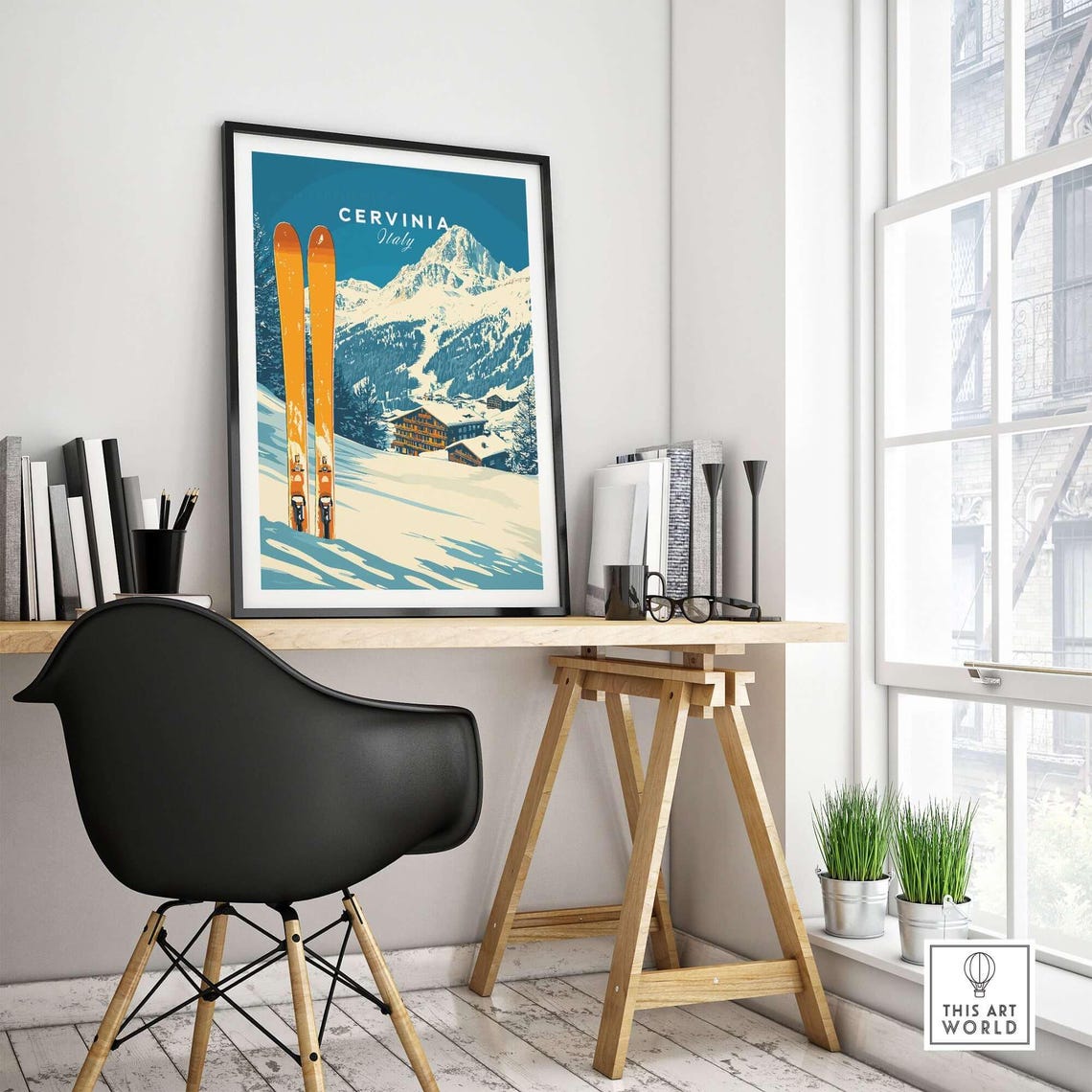 Cervinia Travel Poster, Ski Resort Adventure - Image 4