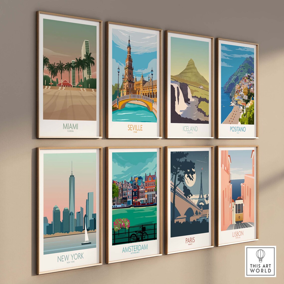 Miami Minimalist Poster Print, Florida Travel Art - Image 3