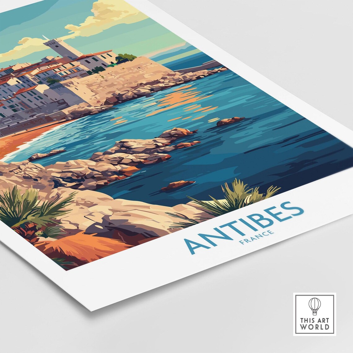 Antibes Travel Poster, Coastal Place Art Print - Image 4