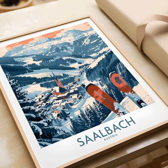 Ski Wall Art Saalbach Ski Lodge Poster