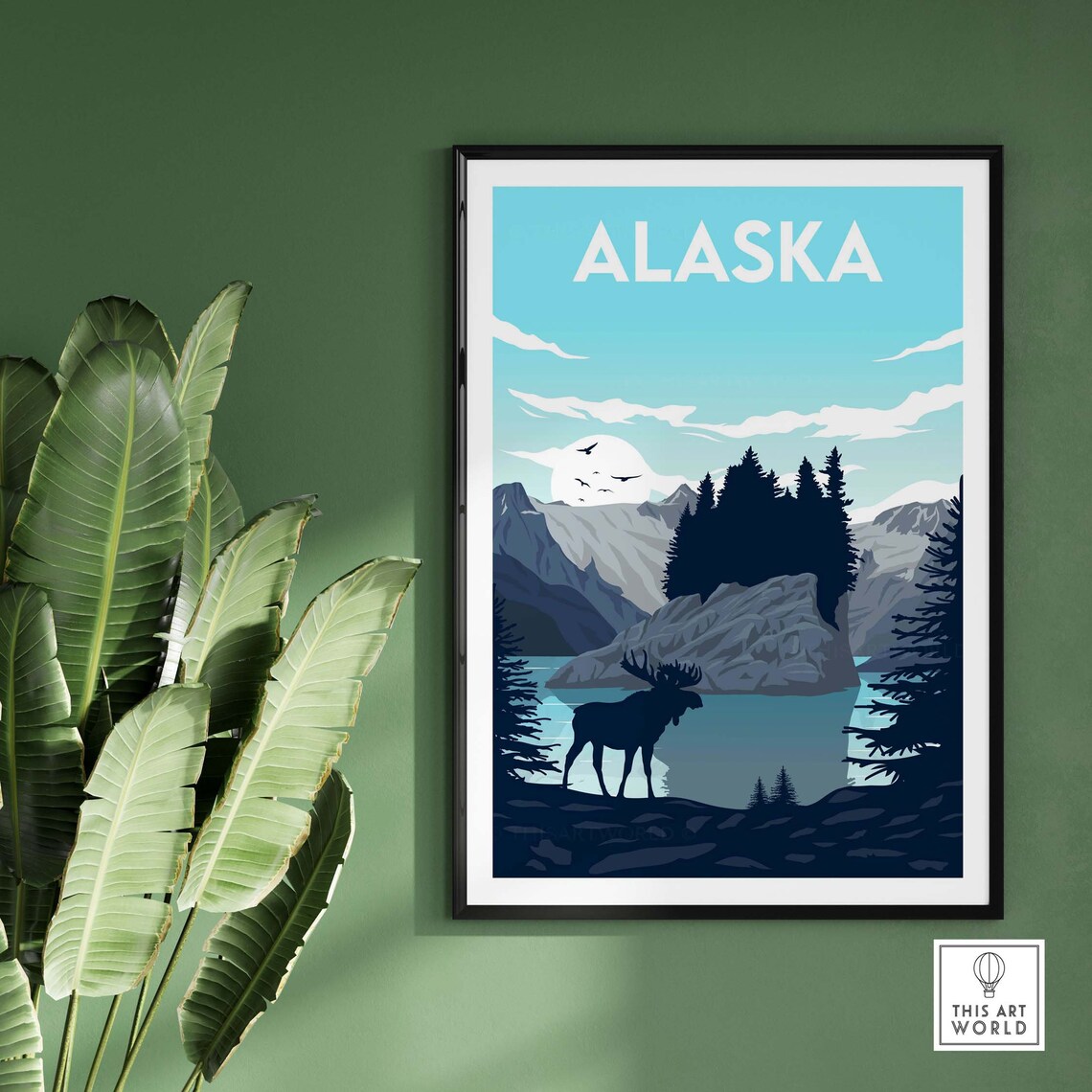 Alaska Minimalist Travel Poster, Wall Art Print - Image 3