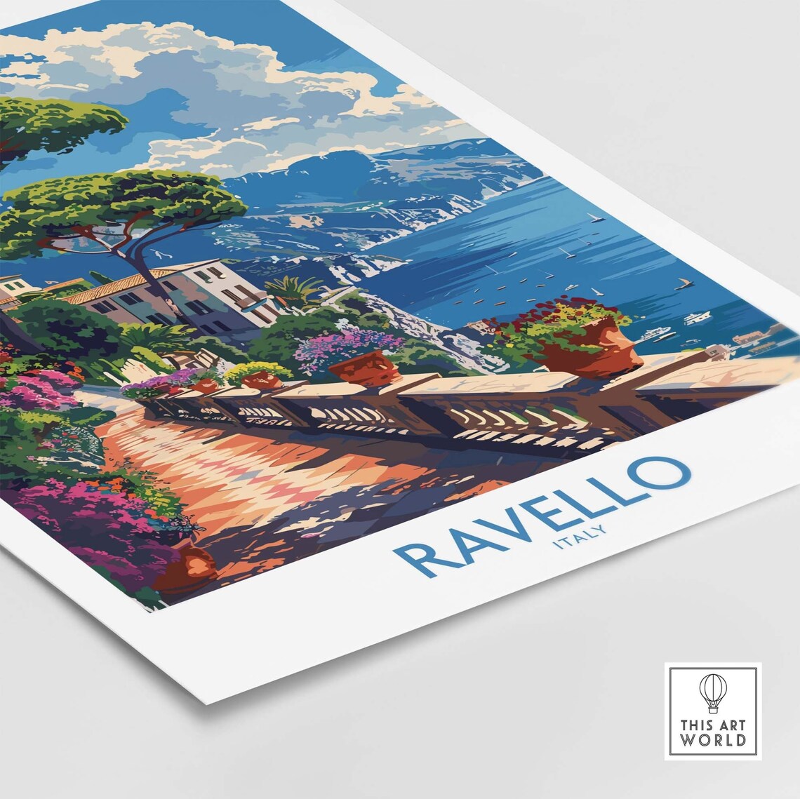 Ravello Travel Poster, Amalfi Coast Italy Print - Image 4