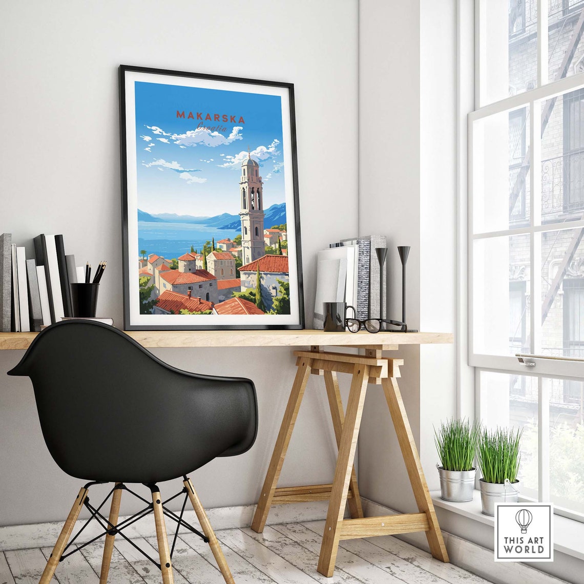 Makarska Croatia Old Town Bell Tower Adriatic Coast Scenic Poster - Image 4