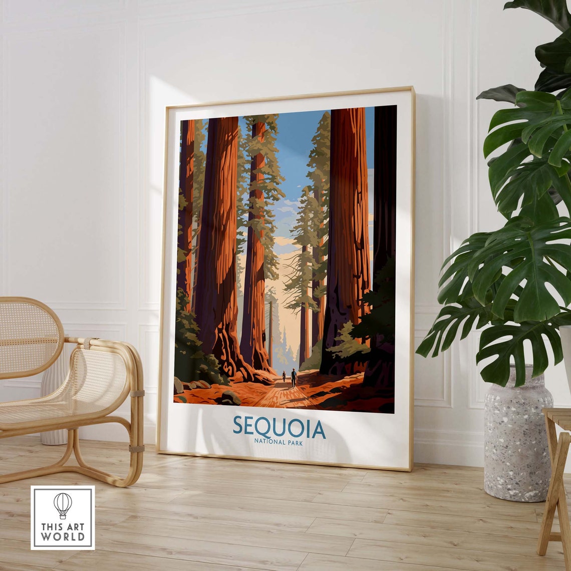 Sequoia National Park Giant Redwood Trees Forest Path Art Poster - Image 3