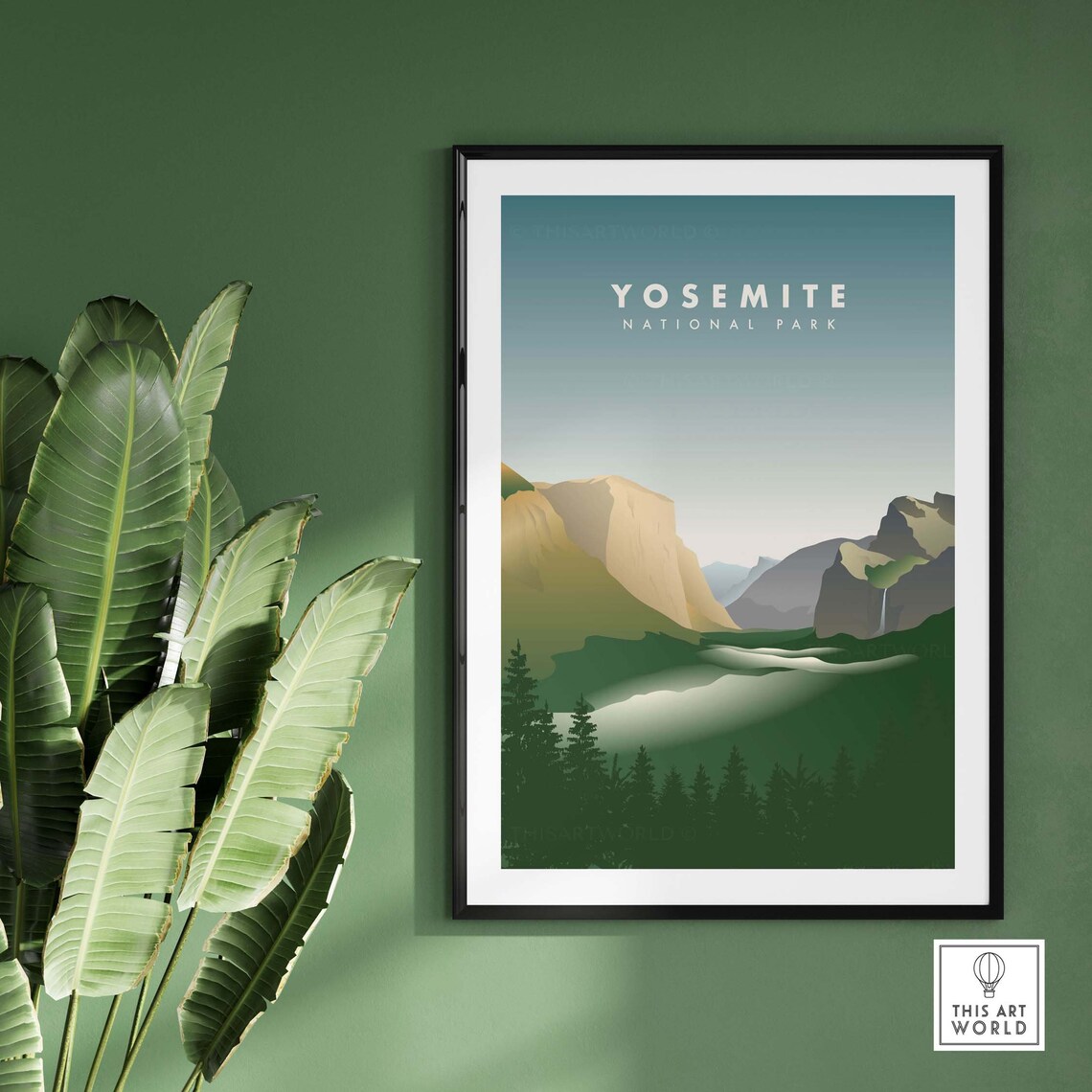 Yosemite National Park Minimalist Valley Vintage Travel Poster - Image 3