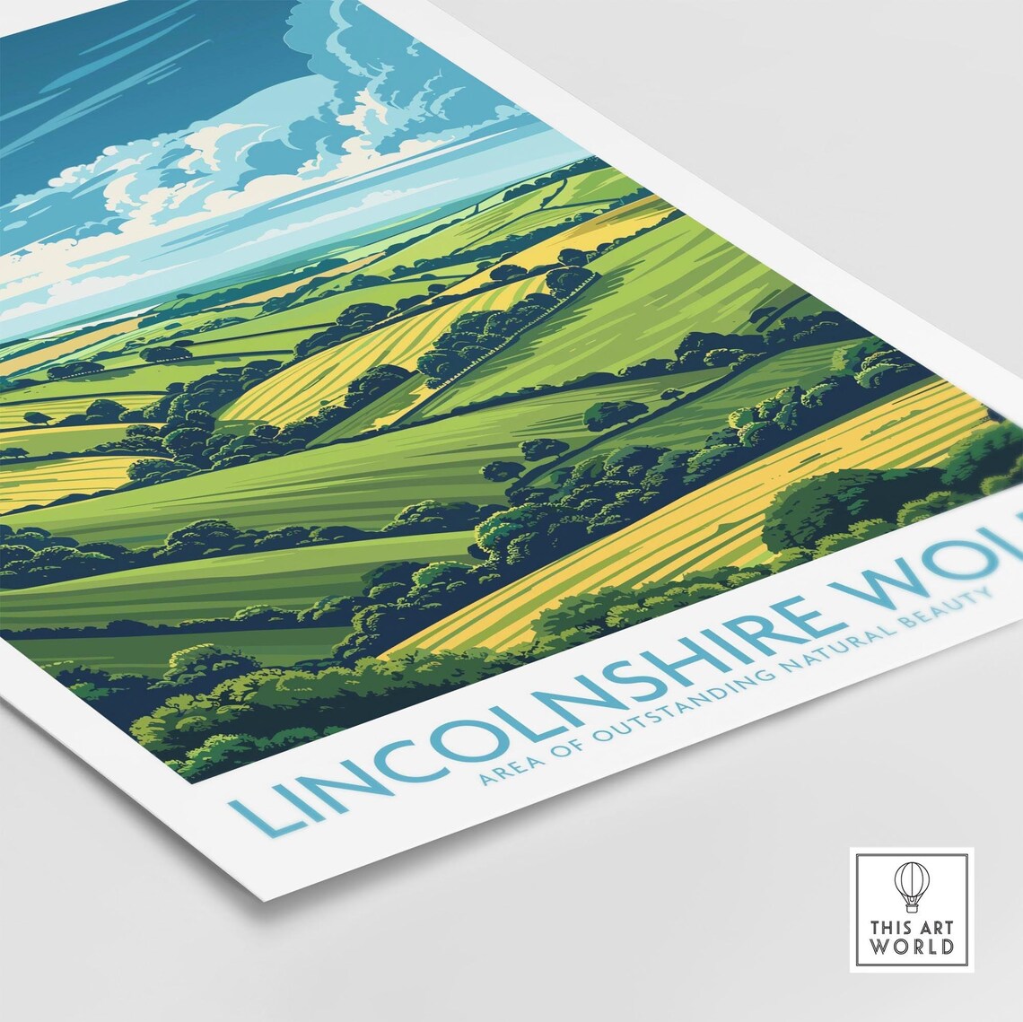 Countryside Lincolnshire Wolds England Rolling Green Hills Poster - Image 4