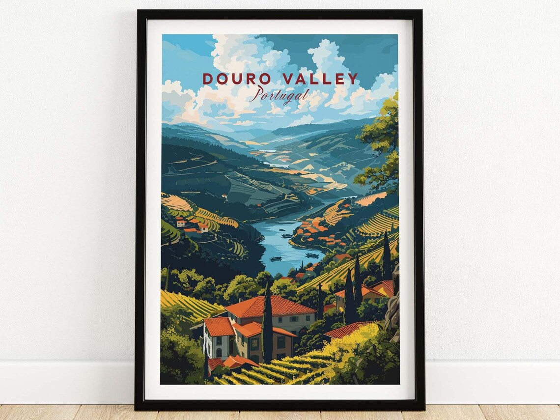 Douro Valley Travel Poster, Home Decor Illustration