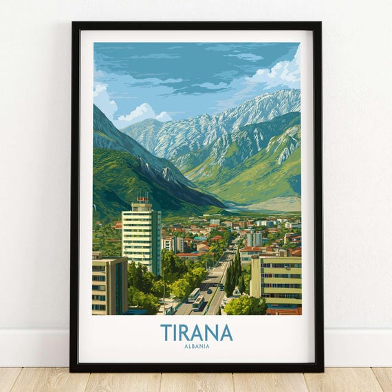 Tirana Albania Mountain City Art Print Dajti View Poster