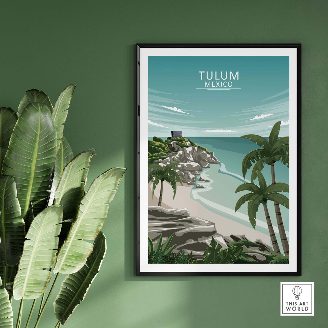 Tulum Beach Mexico Travel Poster, Wall Art Print - Image 2