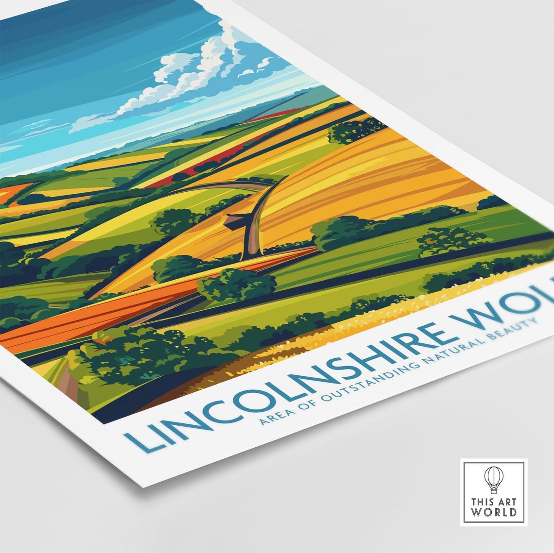Lincolnshire Wolds England Rolling Farmland Patchwork Hills Poster - Image 4