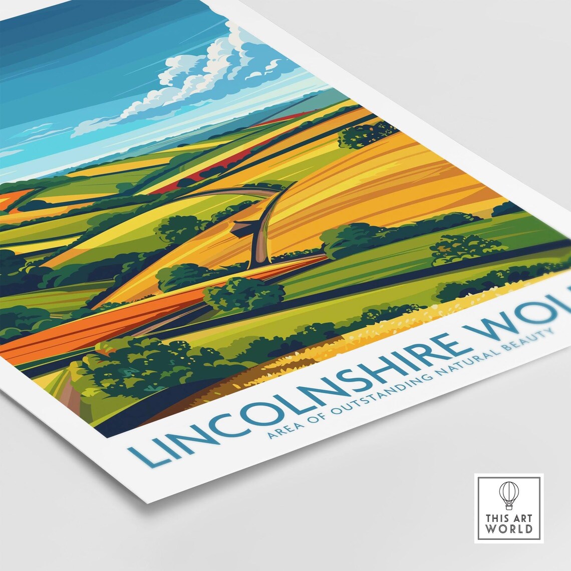 Lincolnshire Wolds Wall Art Poster Travel Poster Lincolnshire Wolds Poster Gift Home Decor Lincolnshire Wolds Illustration Art Lover - Image 4