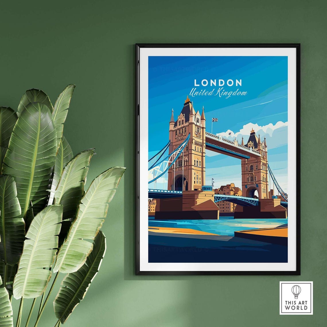 London United Kingdom Tower Bridge Thames Landmark View Poster - Image 2