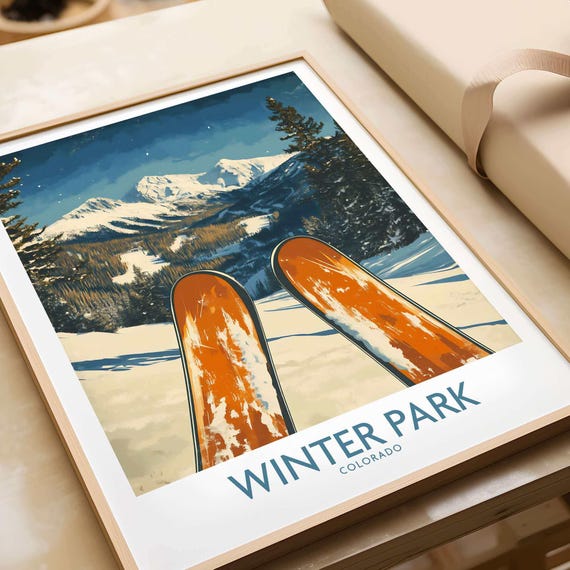 Winter Park Poster, Colorado Ski Resort Adventure