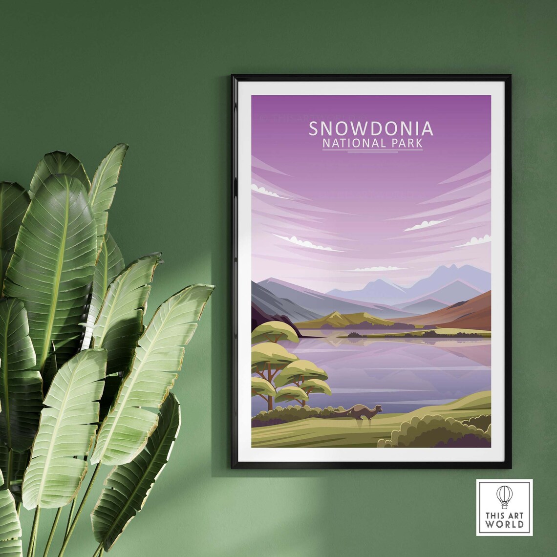 Snowdonia Travel Poster, Welsh Countryside Wall Art - Image 2