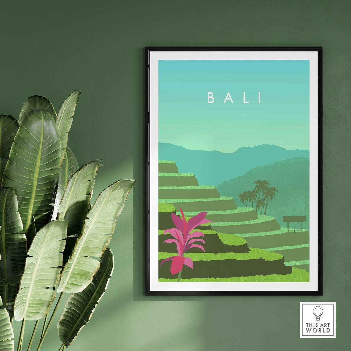 Bali Minimalist Travel Poster, Indonesia Art Print - Image 3