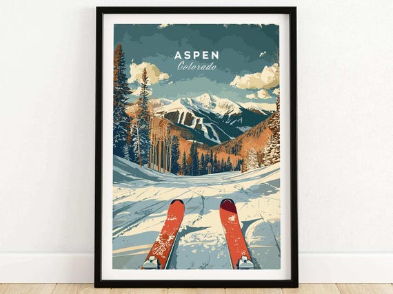 Aspen Ski Resort Colorado Travel Poster