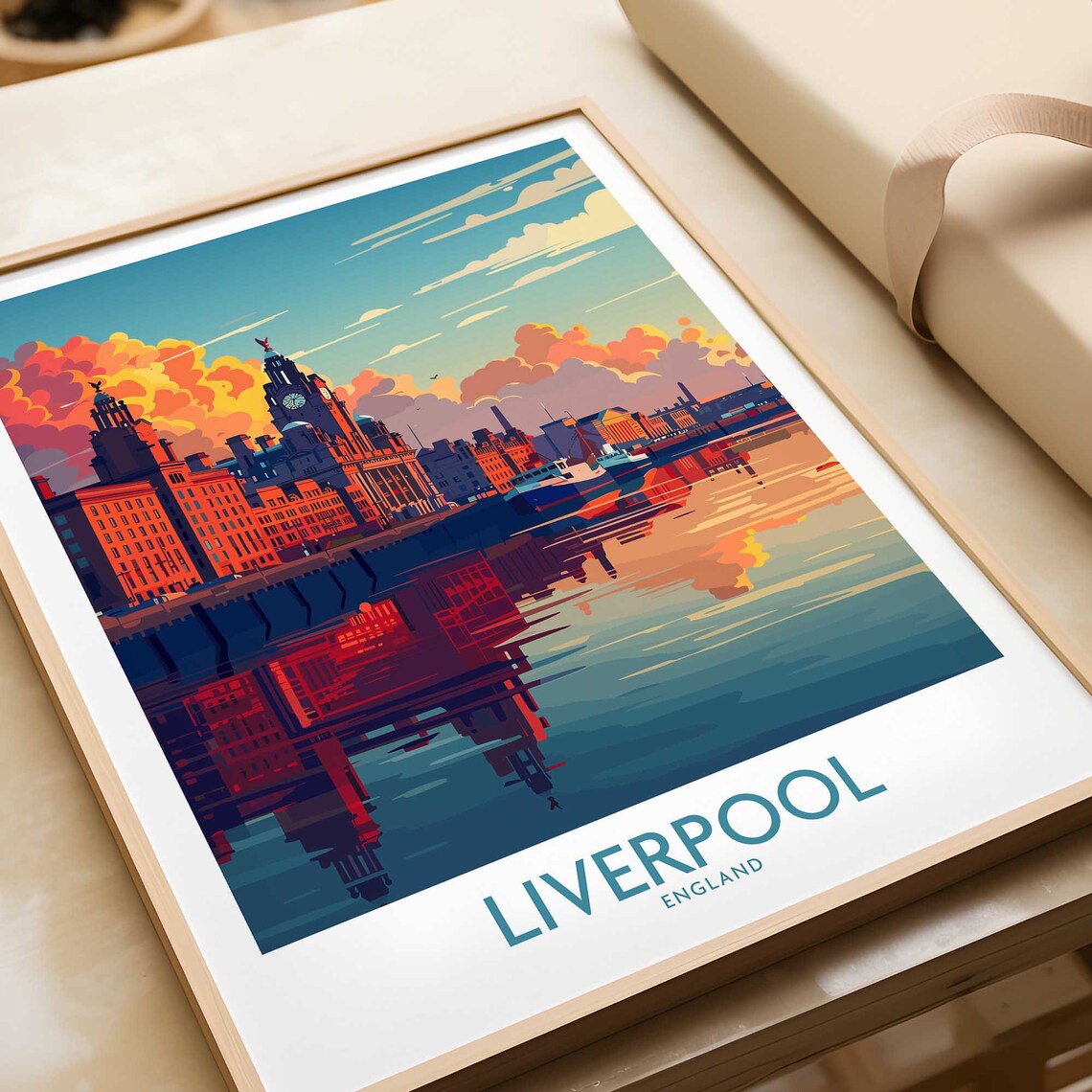 Liverpool Travel Poster, England Travel Art Gift