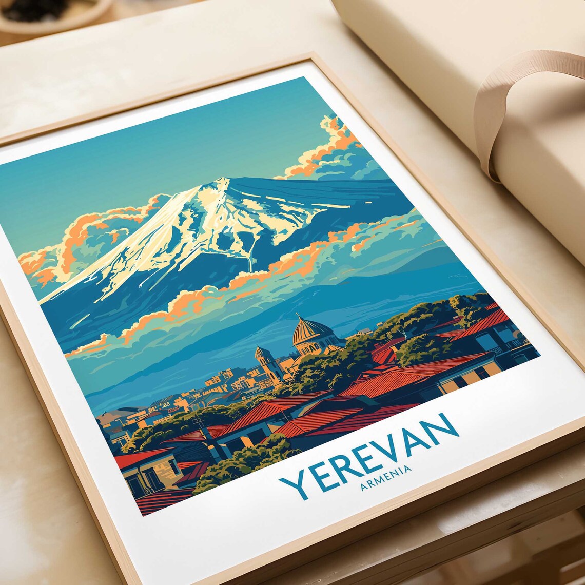Yerevan Travel Poster, Armenia City Art Print