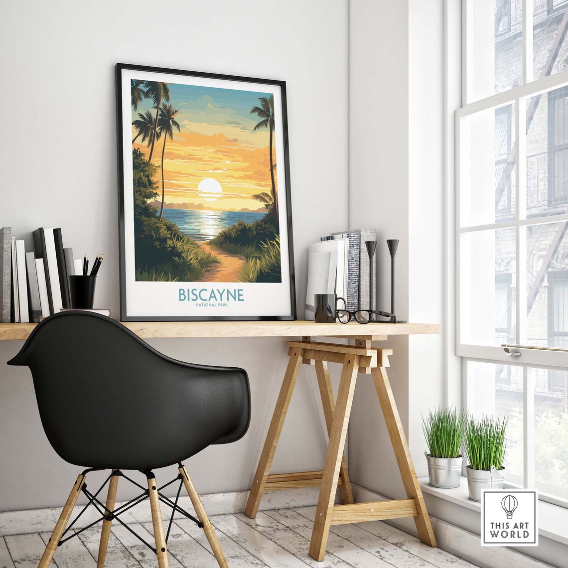 Biscayne National Park Golden Sunset Palm Beach Travel Poster - Image 4
