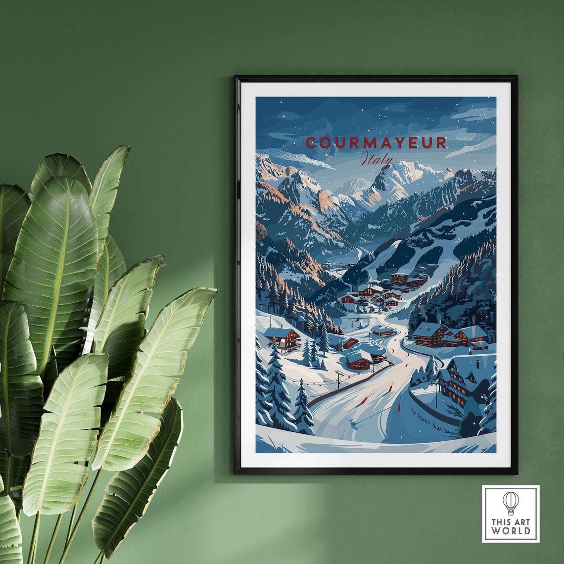 Courmayeur Travel Poster, Ski Resort Adventure - Image 2