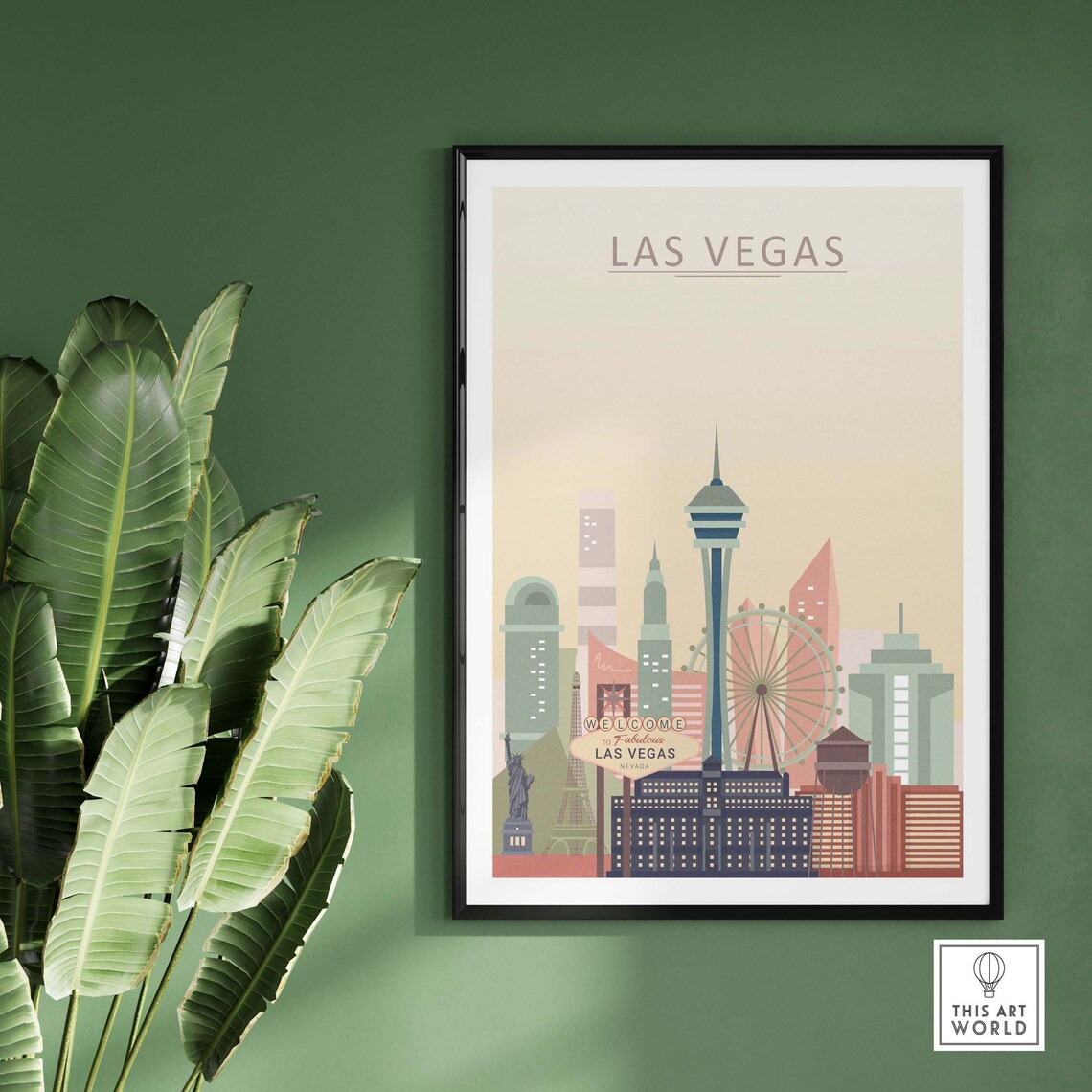 Las Vegas Skyline Travel Poster, Cityscape Wall Art - Image 3