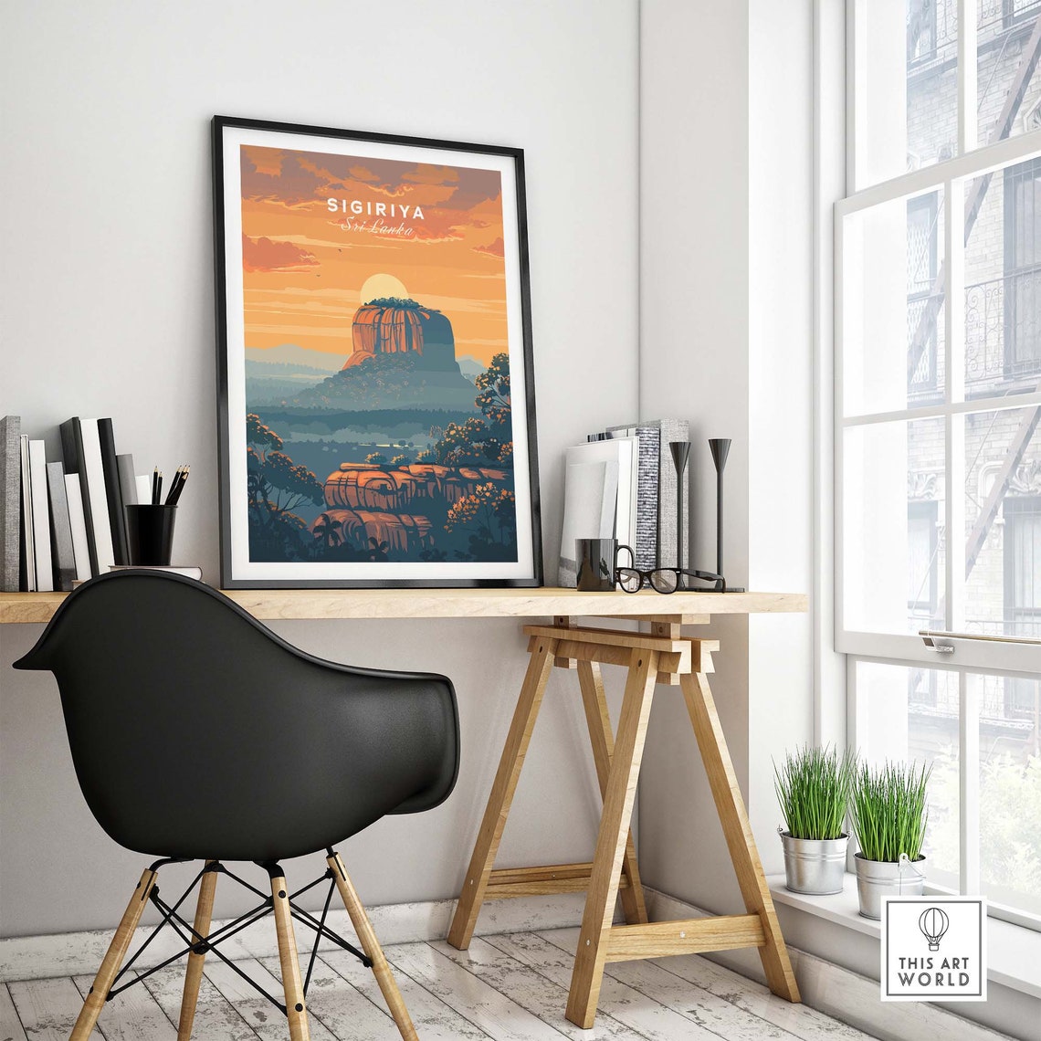 Sri Lanka Sigiriya Poster Asia Travel Print Home Decor Gift Wanderlust Gallery Wall Art - Image 4