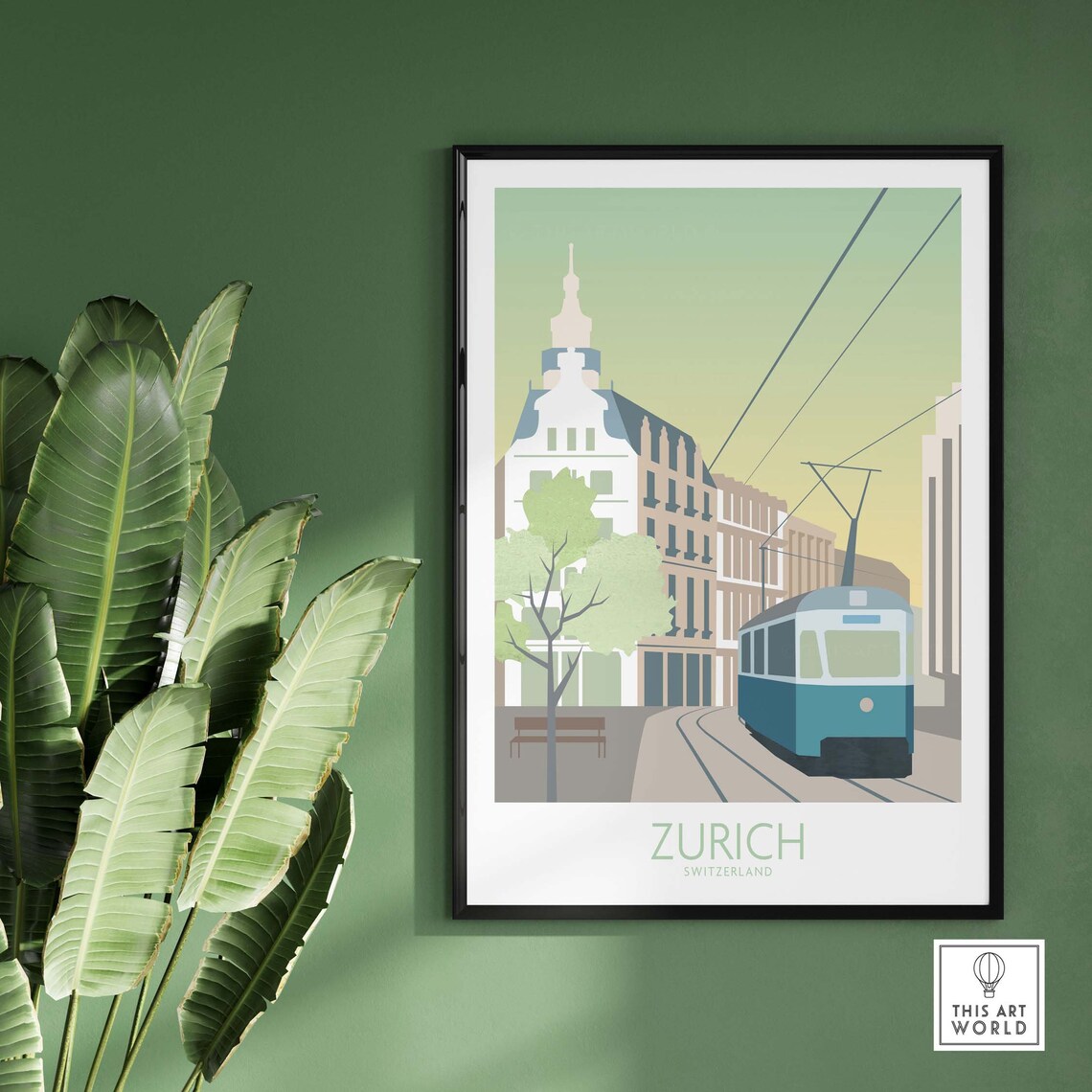 Zurich Travel Poster, Swiss Home Decor Art Print - Image 3