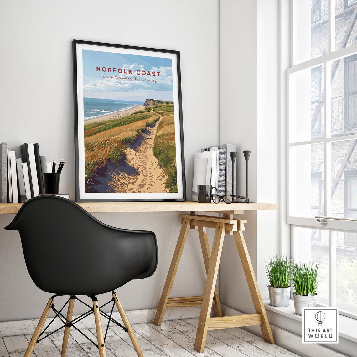 Norfolk Coast England Winding Dune Path Seaside Walk Art Poster - Image 4