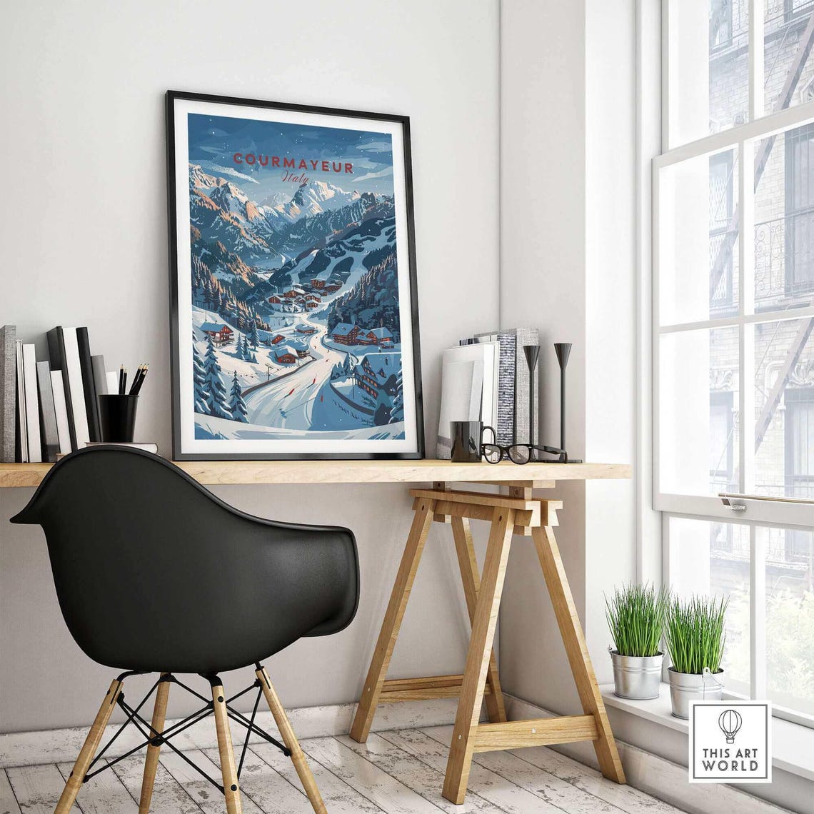 Courmayeur Travel Poster, Ski Resort Adventure - Image 4