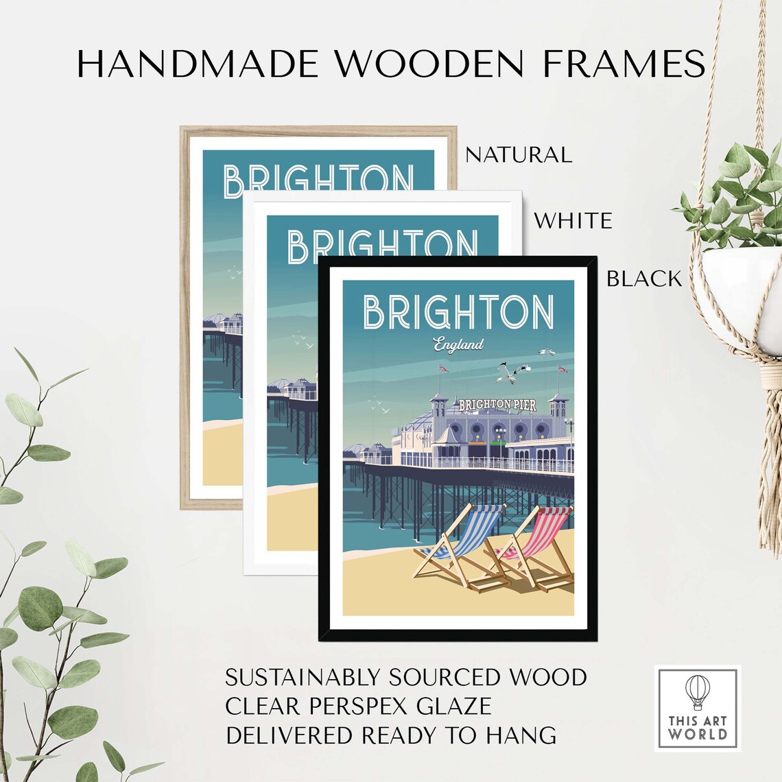 Brighton Pier Travel Poster, Coastal Wall Art Print - Image 2